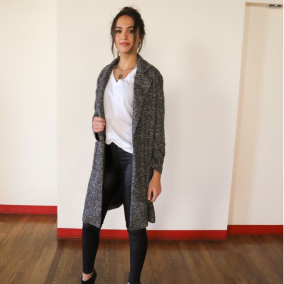 NWT Black And White Open Coat - Picture 3 of 5